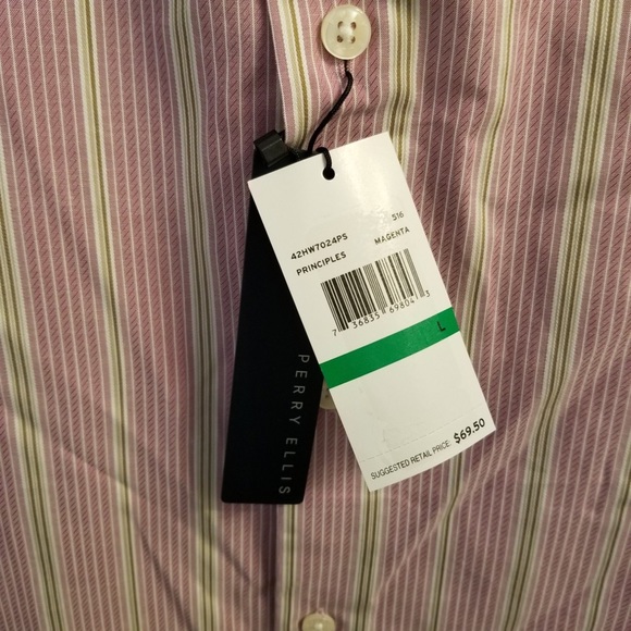 (2) NWT Perry Ellis shirts - Picture 4 of 6